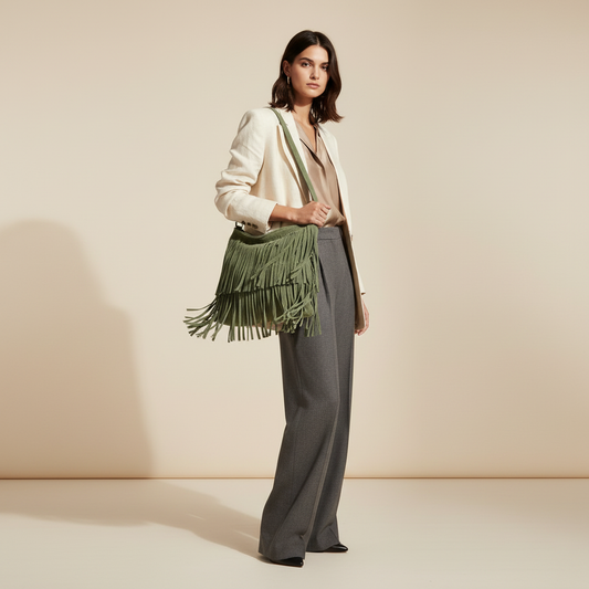 The Suede Fringe Crossbody – Italian-Inspired Everyday Shoulder Bag