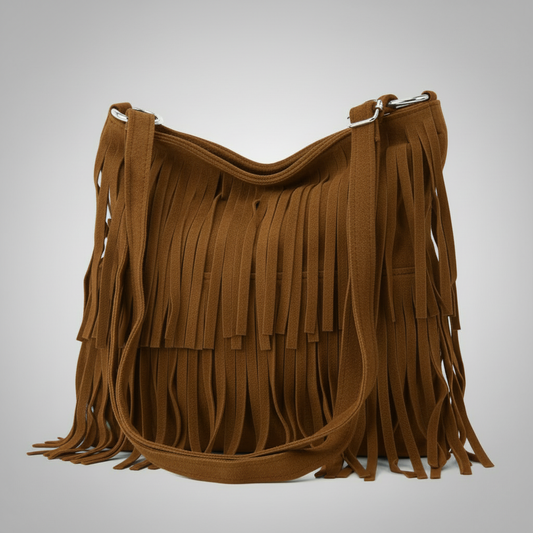 The Suede Fringe Crossbody – Italian-Inspired Everyday Shoulder Bag